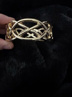 Fashion Jewelry Gold-Tone Celtic Knot Open Cuff Bracelet
